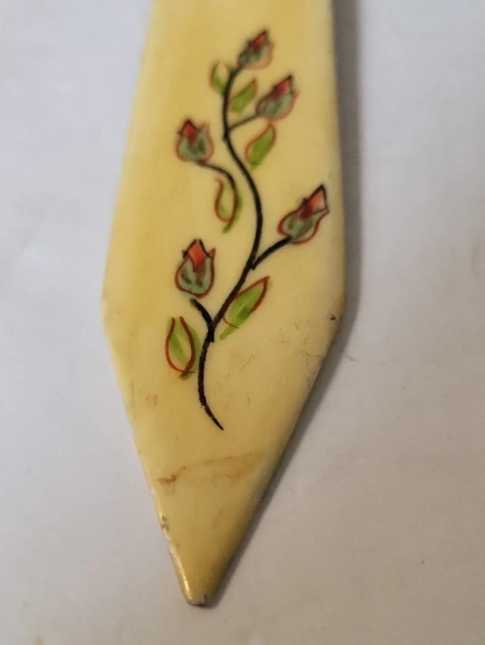Vintage Persian Hand-Painted Camel Bone Letter Opener